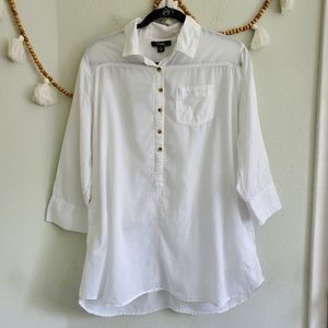 Rosettes || white button down cotton tunic